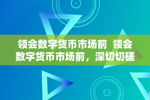 领会数字货币市场前  领会数字货币市场前，深切切磋数字货币市场前景