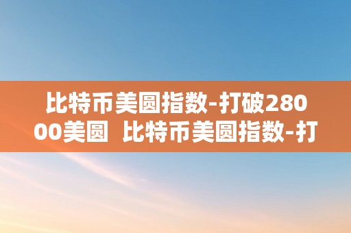 比特币美圆指数-打破28000美圆  比特币美圆指数-打破28000美圆及打破63000美圆，比特币价格又立异高