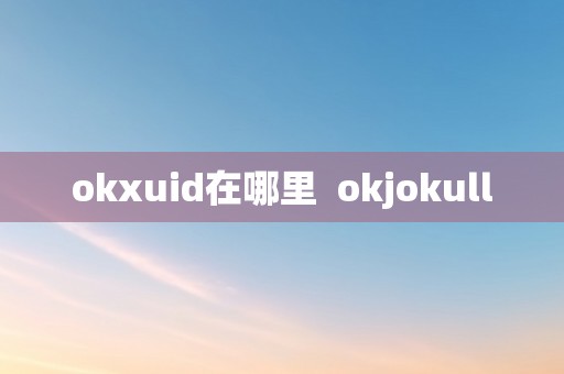 okxuid在哪里  okjokull